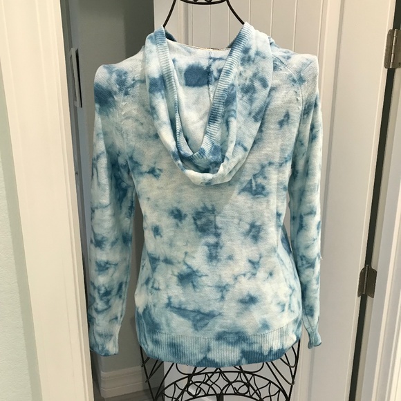 NWT Weatherproof Vintage Blue Tie-dye Hoodie Sweater Sz XS - Picture 2 of 8
